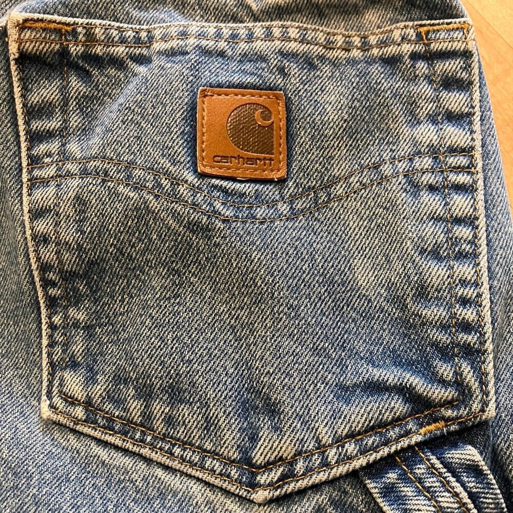 Carhartt Mens Carpenter Distressed Relaxed Fit Work Jeans Size 36x31 Blue AN EXC - Picture 7 of 12